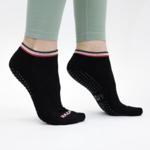 Black Rainbow Ankle Length Grip Socks