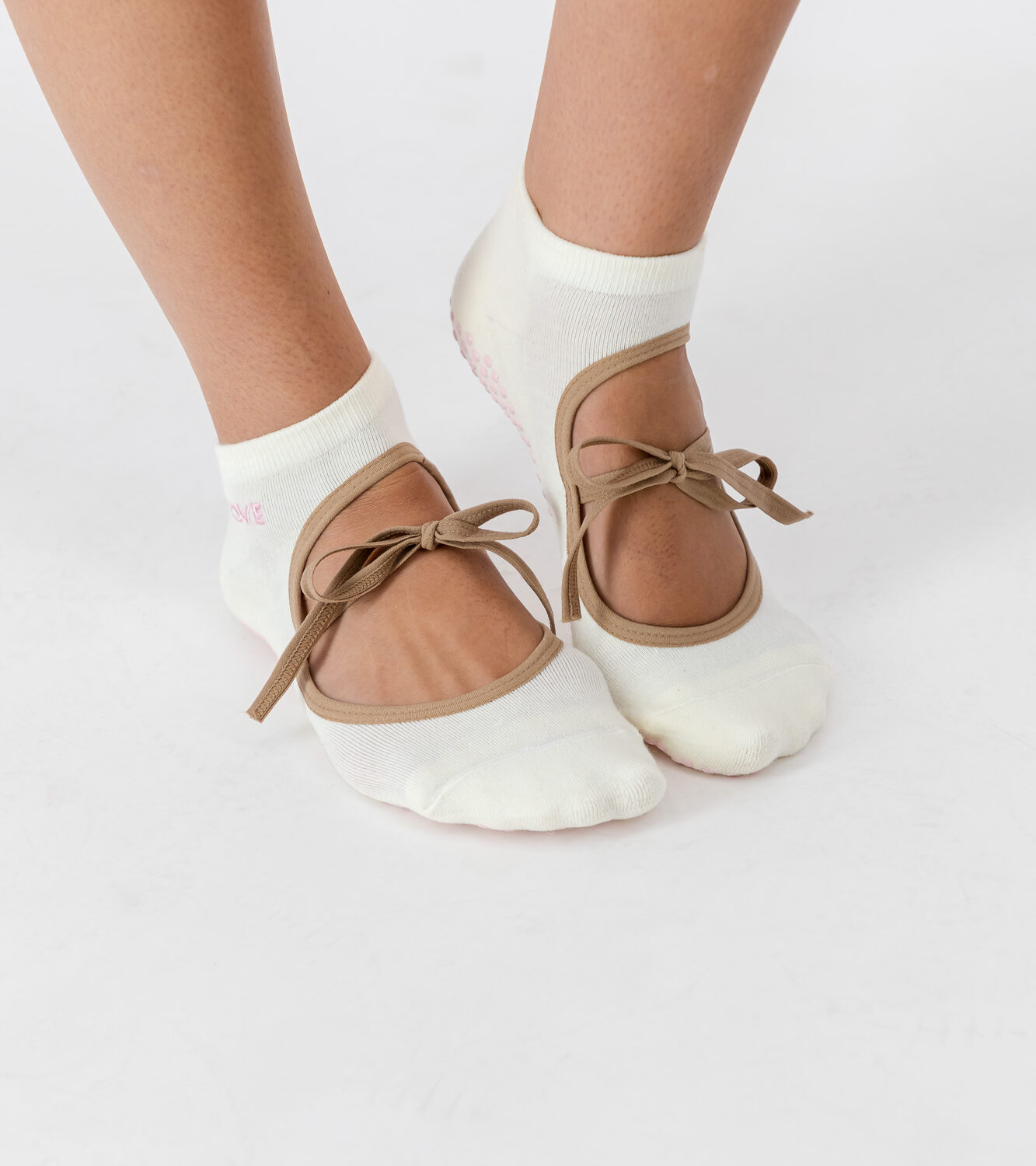 Milk & Toffee Bow Ballet Sock