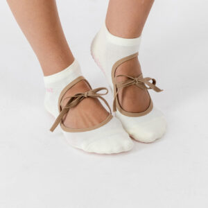 Milk & Toffee Bow Ballet Sock
