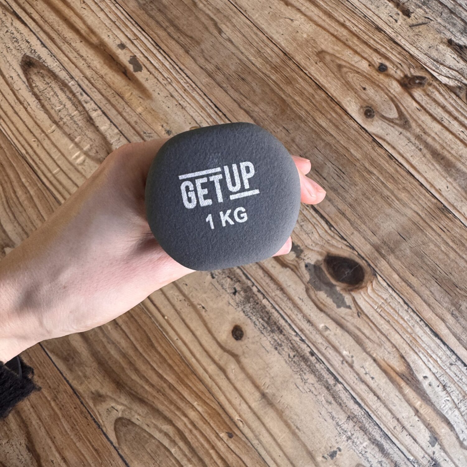 Alternative view of Grey 1kg Dumbbell (Claremont collection)