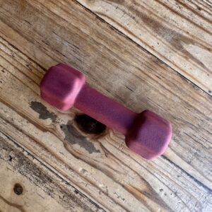 Alternative view of Maroon 1kg Dumbbell (Sea Point collection)
