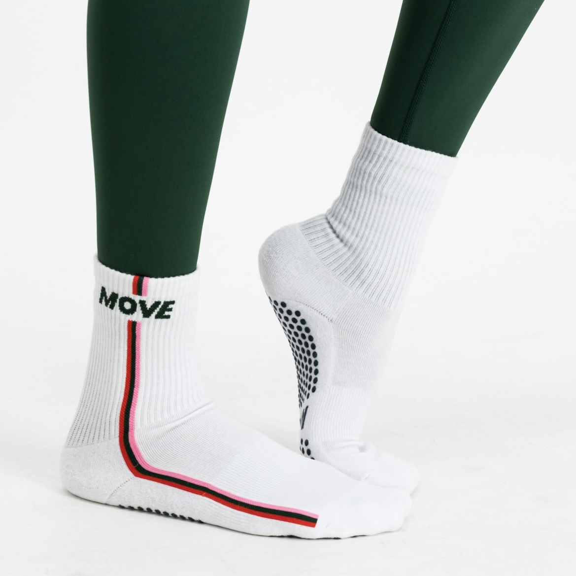 Stripe Crew Length Grip Socks
