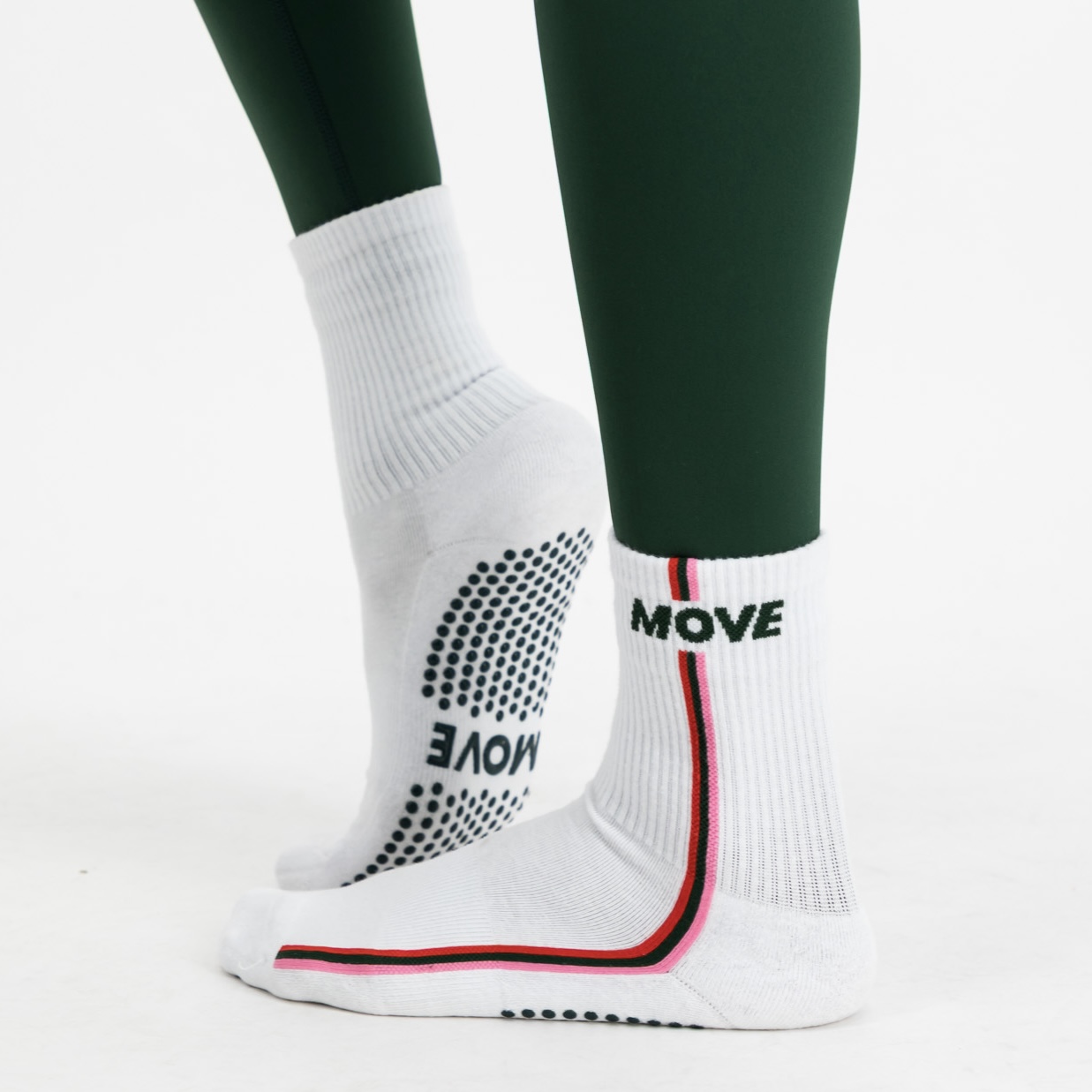 Alternative view of Stripe Crew Length Grip Socks